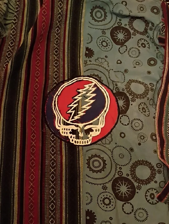 Grateful Dead Hooded Dress With Giant Embroidered Steal Your Face - Picture 4 of 8